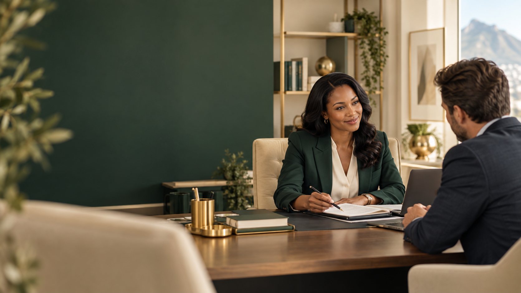 Attorney meeting with a business owner for ongoing commercial legal support